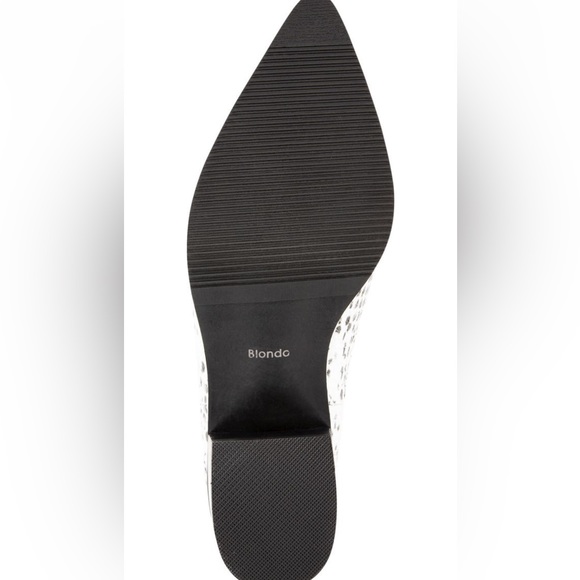 NIB Blondo Emelia Waterproof Chelsea leather Bootie BLACK/WHITE SNAKE new in box - Picture 8 of 10